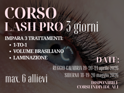 CORSO LASH PRO extension ciglia + laminazione (AULA)
